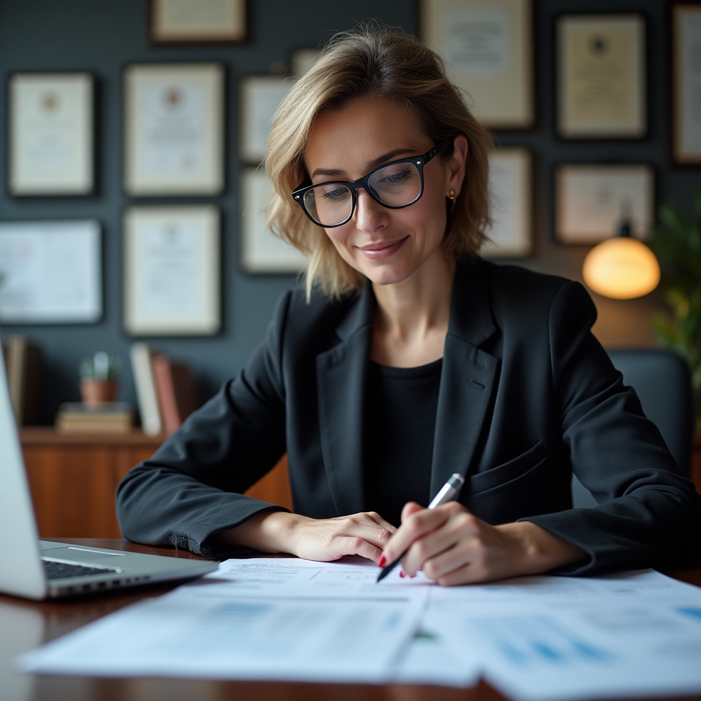 Руководитель анализирует отчёты по персоналу